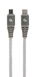 Cablexpert Premium cotton braided USB Type-C to micro-USB charging and data cable, 1.5 m CC-USB2B-CMMBM-1.5M