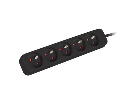 Lanberg Cable Power Strip, 5X French Outlets Quality-Grade Copper, 1.5 m PS0-05E-0150-BK