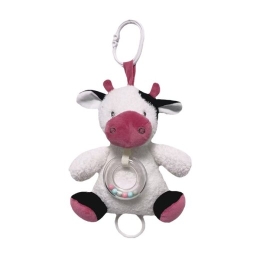 Cow music box white-claret 18 cm