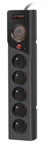 Power strip Z5 5m 5x230V 10A Z5/50/CZ black
