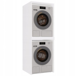 POLA TWIN WHITE WASHING MACHINE AND DRYER CABINET