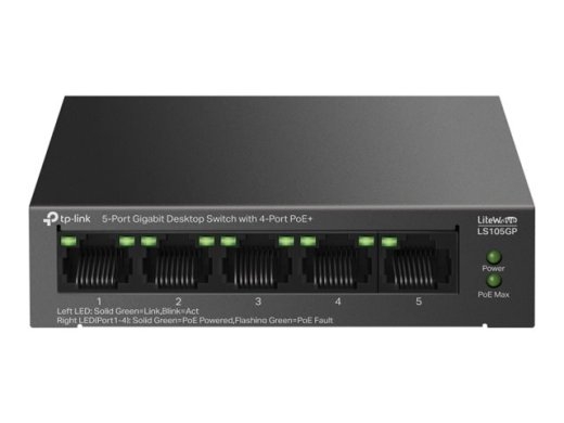 TP-LINK 5-Port Gigabit Desktop Switch with 4-Port PoE+ LS105GP Unmanaged Desktop