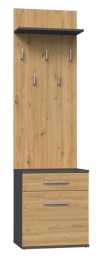 Topeshop DUO WIESZAK ANT/ART clothing hanger Anthracite, Oak