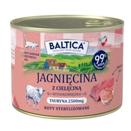 BALTICA Smaki regionów Lamb with veal - wet cat food - 185g