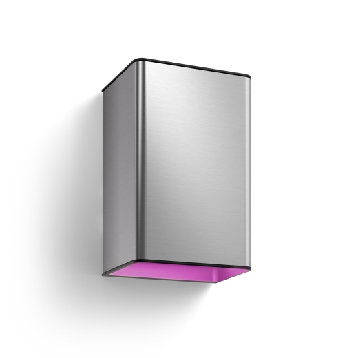 Philips Hue WCA Resonate Outdoor Wall Lantern, Inox 8 W 2000-6500 Hue White Colour Ambiance