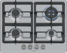 Bosch Serie 4 PGH6B5K90 hob Stainless steel Built-in 60 cm Gas 4 zone(s)