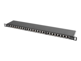 Lanberg Patch panel 24 port 0.5U 19" CAT.5E FTP with cable organizer shielded PPS5-0024-B