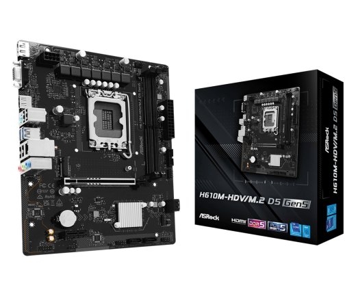 Asrock Motherboard H610M-HDV/M.2 D5 GEN5 s1700 2DDR5 DP/HDMI mAT