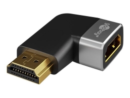 Goobay HDMI Angled Adapter 270° Horizontal, 8K @ 60 Hz, Gold-Plated, Black/Silver 72012