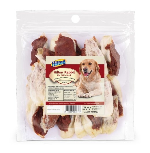 HILTON Rabbit ear with duck - dog chew - 500g