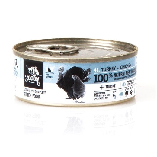 3COTY Turkey with chicken For kittens - wet cat food - 80g