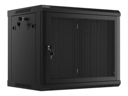Lanberg Rack cabinet 19" wall-mount 9U/600x450 with perforated door (flat pack) WF01-6409-23B Black