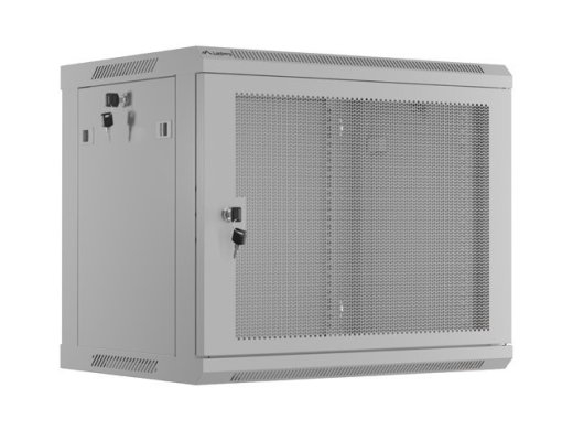 Lanberg Wall-Mount rack cabinet 19 inches 9U 600x450, perforated door (Flat Pack) grey