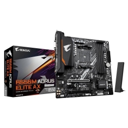 Mainboard GIGABYTE AMD B550 Socket AM4 micro ATX RAM DDR4-SDRAM 4xSlots Wi-Fi Yes Bluetooth Yes 2xNumber of M.2 (M) slots B550M AORUS ELITE AX (REV...
