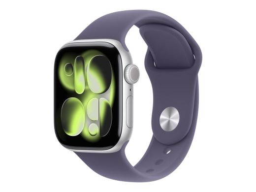 Apple Watch Series 11 GPS + Cellular 42mm Silver Aluminium Case with Purple Fog Sport Band - M/L Apple
