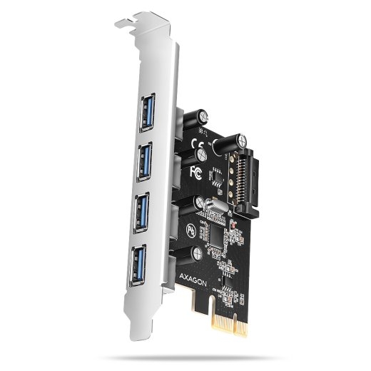 AXAGON PCI-Express card with four external USB-A 5Gbps ports PCEU-430RS