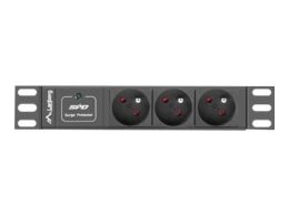 Lanberg Power Distribution Unit (PDU) 10" 1U 16A 2m 3x French Outlets PDU-03E-0200-BK