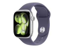 Apple Watch Series 11 GPS + Cellular 42mm Silver Aluminium Case with Purple Fog Sport Band - M/L Apple