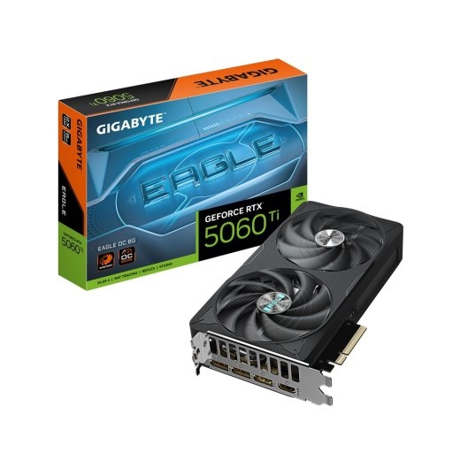 GIGABYTE GeForce RTX 5060 Ti EAGLE OC 8G Graphics Card - 8GB GDDR7, 128bit, PCI-E 5.0, 2617MHz Core Clock, 3 x DisplayPort, 1 x HDMI, GV-N506TEAGLE...