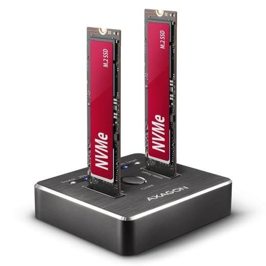 AXAGON USB-C 3.2 Gen2 - 2x NVMe CLONE DUAL SDD Dock Station ADSA-M2C