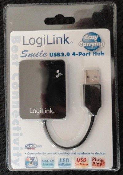 HUB USB 2.0 4-Ports 'Smile' - black UA0139
