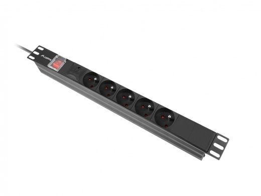 PDU rack power strip 19 inch 1U 16A 5x230V 2m black C14