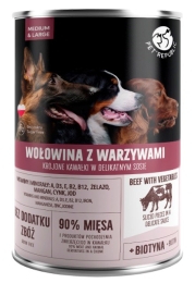 PET REPUBLIC Adult Medium & Large Beef with vegetables - wet dog food - 1250g