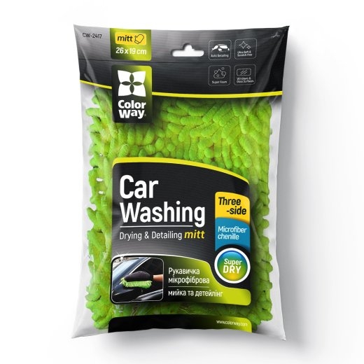 ColorWay CW-2417 Microfiber car wash and polish glove, double-sided