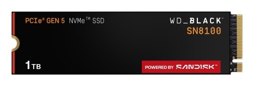 SSD SANDISK 2400xTBW rating NVMe Yes PCI Express 5.0 M.2 1000 Black SN8100 WDS100T1X0M