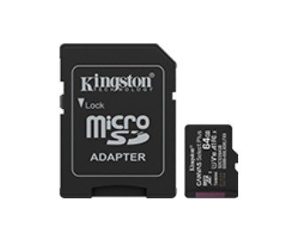 Kingston microSD memory card 64GB Canvas Select+ G3 100MB/s with adapter