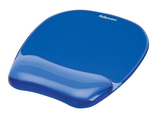 Fellowes Mouse pad with wrist support CRYSTAL Mouse pad with wrist pillow 230 x 202 x 32 mm Blue
