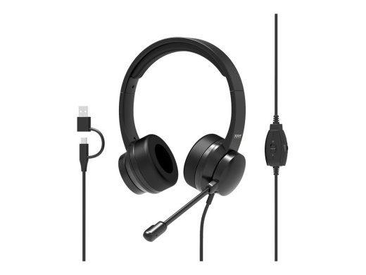 PORT CONNECT USB Comfortable Stereo Office Microphone Headset Built-in microphone Wired Black
