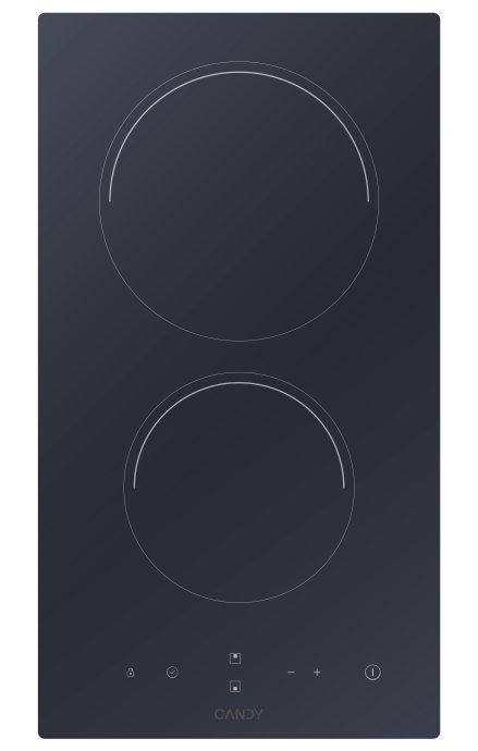 CANDY Ceramic Domino Hob CDH30, 2 cooking zones, Width 28.8 cm, Black color