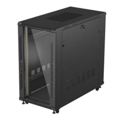 Lanberg 19" 22U 600x1200 black floor-standing rack cabinet with glass doors (flat pack)