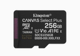 Kingston microSD memory card 256GB Canvas Select+ G3 150MB/s