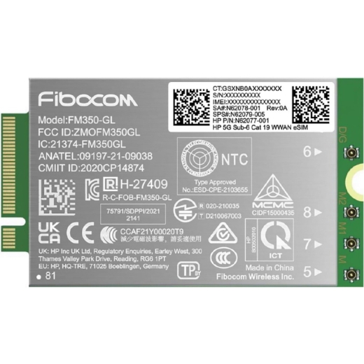 HP Modem m.2 WWAN 4G/ Sub-6 GHz FM350-GL Mobile Broadband Cellular (compatible with WWAN-ready EliteBook 830 835 840 845 860 865 1040 G11, x360 G11...