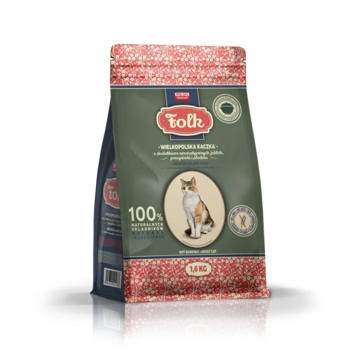 FOLK Greater Poland duck with apples, quail and herring - dry cat food - 1,6kg