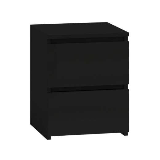 Topeshop M2 CZERŃ nightstand/bedside table 2 drawer(s) Black