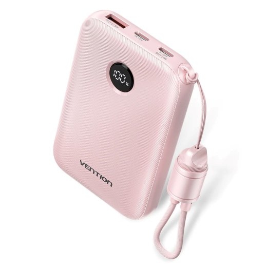 Vention 10000mAh Powerbank 2xUSB-C 1xUSB-A 22.5W, pink