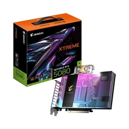 GIGABYTE AORUS GeForce RTX 5080 XTREME WATERFORCE WB 16G Graphics Card - 16GB GDDR7, 256bit, PCI-E 5.0, 2805MHz Core Clock, 3 x DP 2.1a, 1 x HDMI 2...