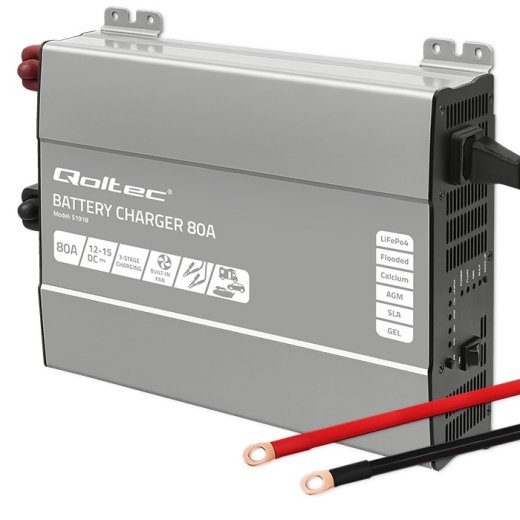 Qoltec Charger for LiFePO4 AGM GEL SLA batteries 80A