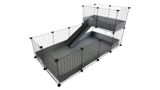 C&C Modular cage 4x2 + Loft 2x1+ grey ramp