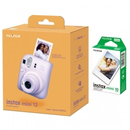 Fujifilm Instax Mini 12 Camera + Instax Mini Glossy (10pl) Lilac Purple 800