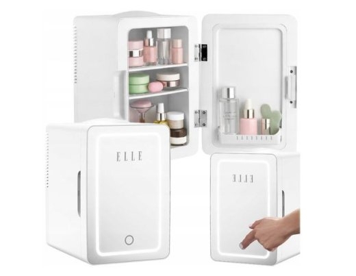 Mini fridge with LED make-up mirror ELLE 4L white