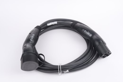 Evaka EV Charging Cable Type 2-Type 2, 22 kW, 32 A, 5 x 6 mm2, 1 x 0.5 mm2, 5 m ITGAM3871 Black