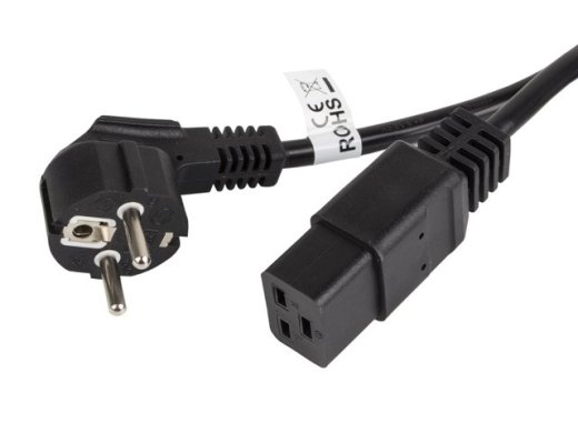 Cable power CEE 7/7 - IEC 320 C19 16A VDE 1.8M black