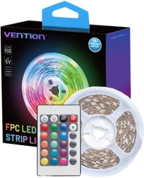 Vention RGB FPC LED light strip with 5V remote control, 2m