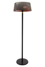 TunaBone Electric Standing Patio Heater, Double clear halogen heating lamps TB1821SH-01 Patio heater 2100 W Black