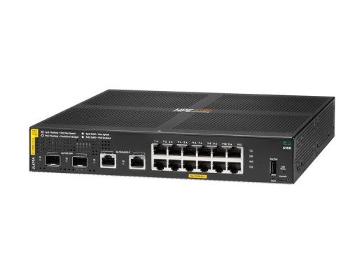 HPE Aruba 6100 12G Class4 PoE 2G/2SFP+ 139W Switch - switch - 16 ports - managed - rack-mountable
