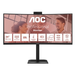 AOC CU34E4CW 34 " VA UWQHD 120 Hz 4 ms 3440 x 1440 pixels 350 cd/m² HDMI ports quantity 2 Black